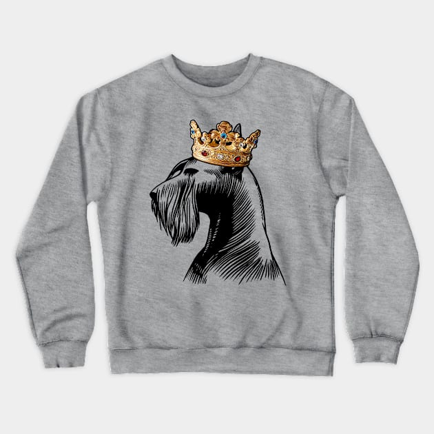 Giant Schnauzer Dog King Queen Wearing Crown Crewneck Sweatshirt by millersye